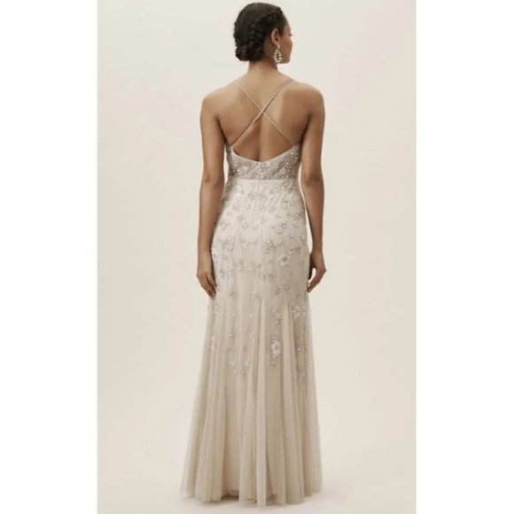 BHLDN Coleman Wedding Gown Size 14 Beaded - Picture 2 of 5